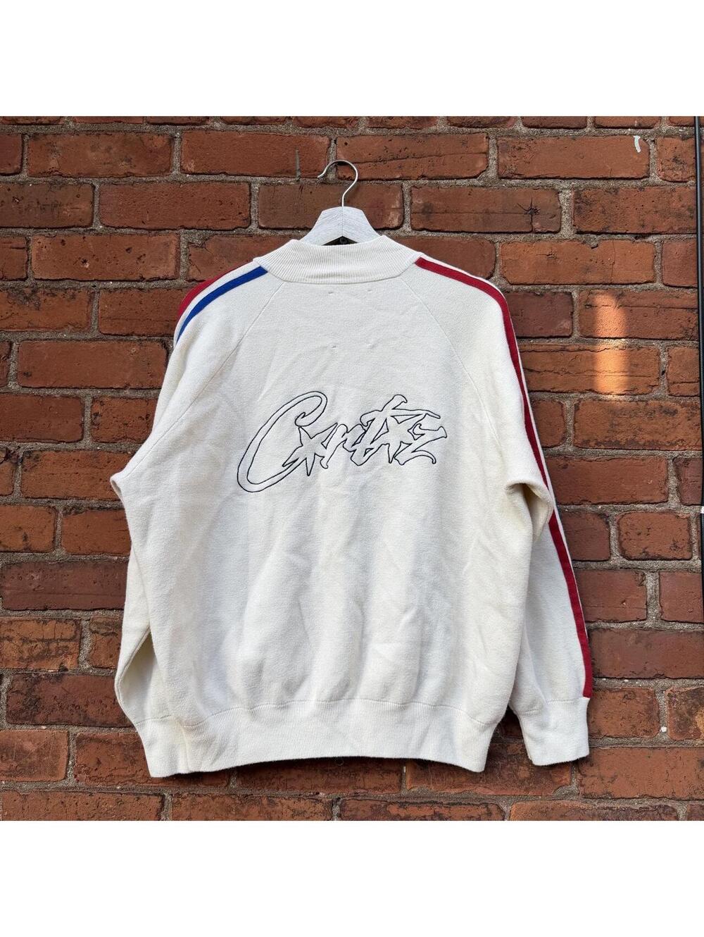 corteiz mohair zip up sweatshirt XL